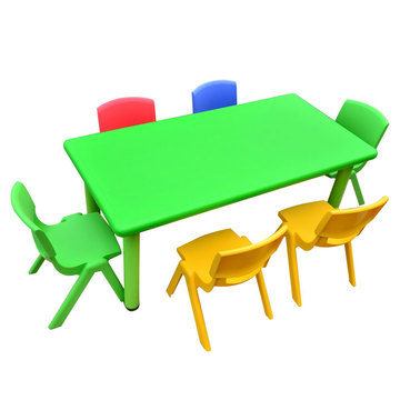 幼儿园专用课桌椅儿童六人长方塑料桌子学习课桌椅可升降批发直销