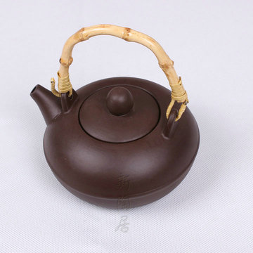 茶道 紫砂手拉提手壶 紫砂大容量过滤茶壶 功夫茶具 约350cc