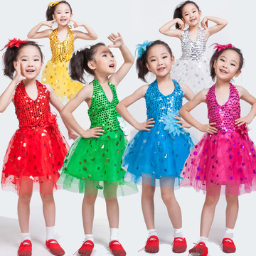儿童舞蹈服公主裙演出服少儿主持服装六一儿童节学生舞台表演服女