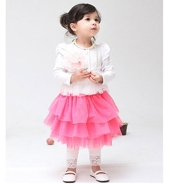 童装2016宝宝春装新款韩版女童公主外套蕾丝蓬蓬裙儿童纯棉套装
