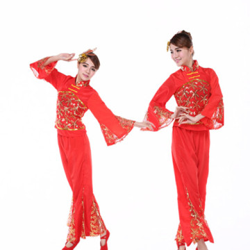 2016新款长袖秧歌服民族服装女装舞台表演舞蹈演出服