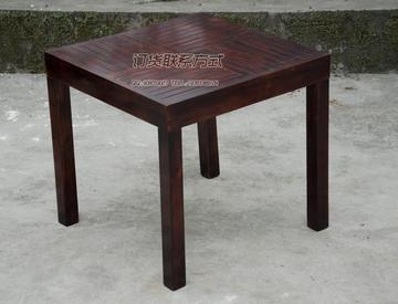 厂家直销 实木碳化四方桌 实木餐桌 碳化仿古桌子 防潮防虫方桌