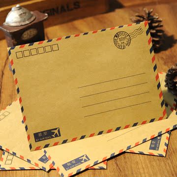 3包包邮  复古怀旧牛皮纸白色航空 信封怀旧时光 标准可邮寄信封