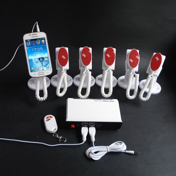 一拖六手机展示品防盗器六口iPad平板电脑防盗报警器3.5音频头线