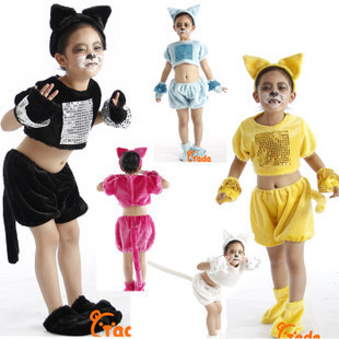 幼儿六演出服装服饰  儿童服儿童一合合唱服狗猫鼠舞蹈演出戏服装
