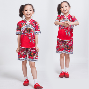 少儿秧歌服传统中国风舞蹈服演出服二人转服装古典舞台表演服女童