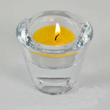 两用水晶玻璃烛台 不含蜡烛 长杆蜡烛茶蜡两面用