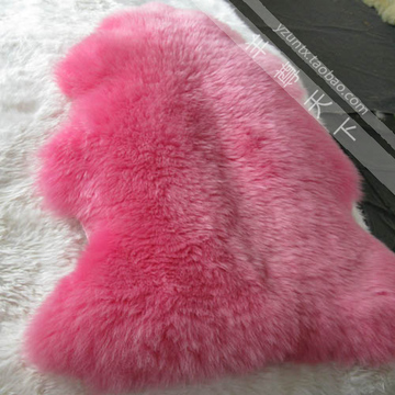 粉红色防滑欧式时尚整张羊皮垫纯羊毛沙发垫坐垫真皮地毯客厅毛皮