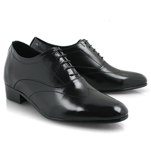 超高跟韩国代购高级手工定制男款牛皮内增高皮鞋婚鞋8CMB01黑棕色