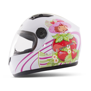 无异味 可拆洗内衬 途安草莓女孩儿童头盔摩托车头盔电动车冬盔