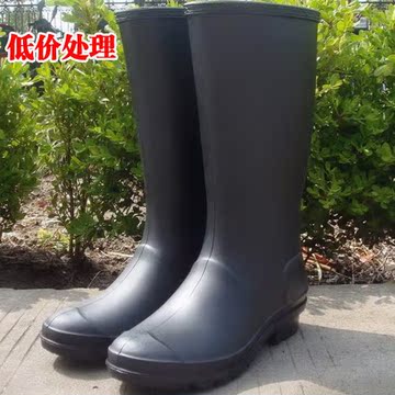 新款超轻便高筒胶鞋厚底雨鞋防滑耐磨雨靴猎人靴型PVC材质水鞋
