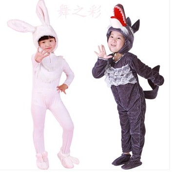 小白兔大灰狼演出服儿童动物表演服兔子组合舞蹈跳舞服饰幼儿园用