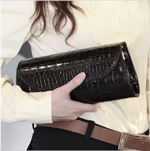 2015新款韩版女士包包女包小包手拿包零钱包鳄鱼纹单肩斜跨包晚宴