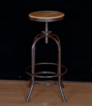 特价铁艺实木吧台凳复古酒吧椅旋转升降高脚凳欧式时尚吧台椅