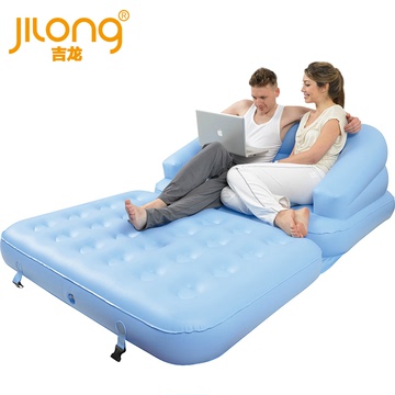 JILONG2014正品 充气沙发折叠家具绿色沙发床 五合一简约双人