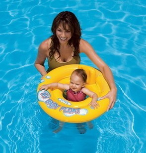 游泳装备婴儿必备充气游泳浮圈宝宝座圈手扶宝宝游泳圈 适合1-2岁