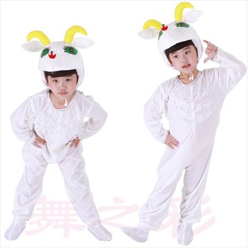 新款幼儿演出服动物连体衣山羊卡通表演服小羊羔儿童舞台舞蹈服装