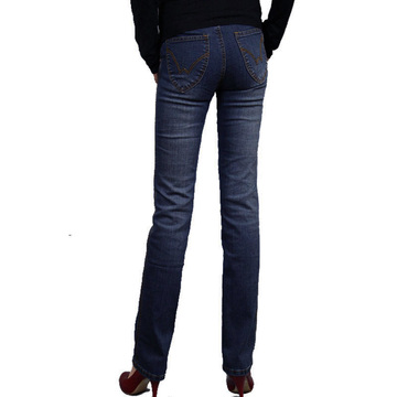 QKEJQ经典女士牛仔裤弹力修身 高腰提臀显瘦韩版小直筒女式牛仔裤