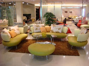 国际品牌红点正品真皮客厅真皮沙发简约现代沙发田园风格花布抱枕