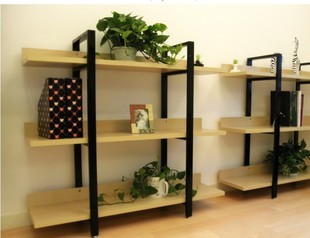 钢木结构韩式书柜书架书橱花架简约电视柜