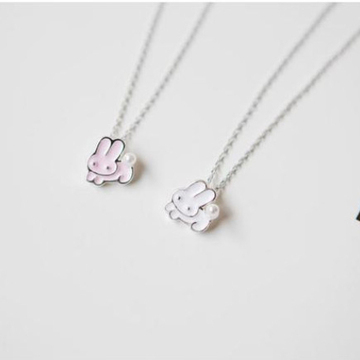 韩国官网代购 4X 可爱简约珍珠兔项链   2色可选 现货