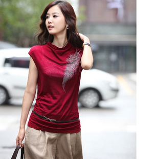 2014新款大码女装韩版夏装品质女士中长款短袖百搭t恤打底衫上衣