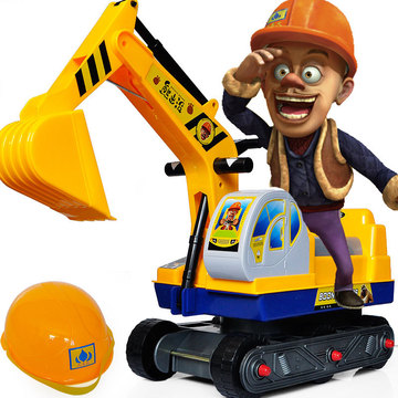 热销款 熊.出.没.大号挖掘机可坐可骑挖土机 儿童玩具工程车 0991