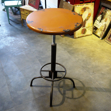 LOFT工业风美式法式乡村复古做旧铁木桌家具铁质吧桌/圆桌/咖啡桌