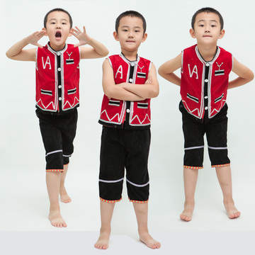 儿童傣族服装男少数民族服装葫芦丝演出服装六一儿童节舞台表演服