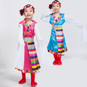 西藏族服装藏族舞蹈服装演出服女加长水袖六一儿童节舞台表演服装