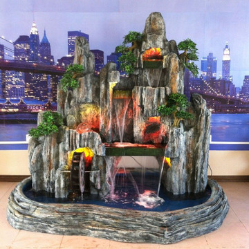 大型假山风水轮水景流水喷泉塑雕别墅花园鱼缸摆件流水酒店工艺品