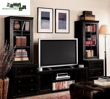 欧美式新古典家具定制 实木组合电视柜储物电视柜 简约环保家具01