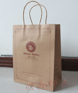 黄牛皮纸袋 定做 服装袋 咖啡袋 礼品袋 环保打包袋纸手提袋P010