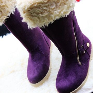 【CH】冬款新款女童羊羔毛加绒高筒靴公主靴