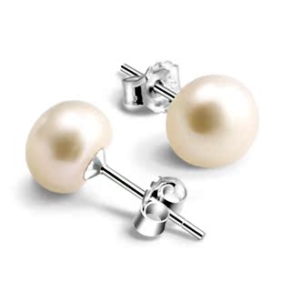 珍珠耳钉925纯银耳钉 女韩国时尚气质耳环可爱防过敏小银饰品耳饰