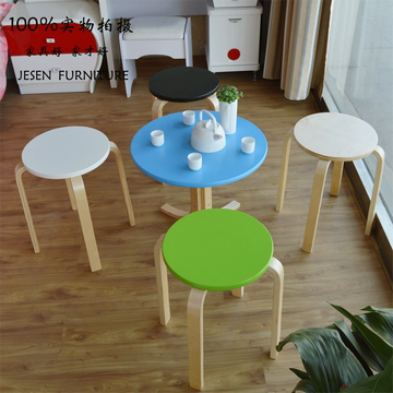 创意室内小板凳/餐厅实木板凳/非塑料木头圆凳椅子/餐凳餐椅批发