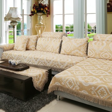 欧式高档沙发垫布艺坐垫四季通用沙发巾全盖田园沙发套罩防滑加厚