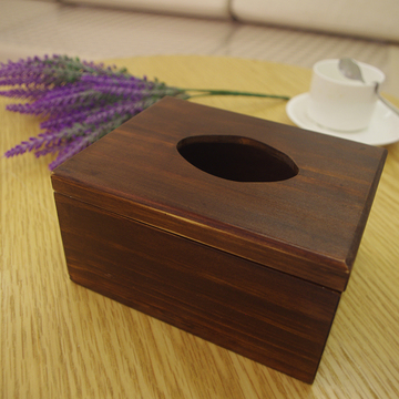 实木创意复古家用木制纸巾盒中式餐厅饭店木质抽纸盒餐巾盒纸抽盒