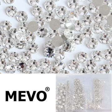 MEVO美甲钻石 饰品 玻璃钻 水钻 国贸A钻 大小1.5-6mm 整包1400颗