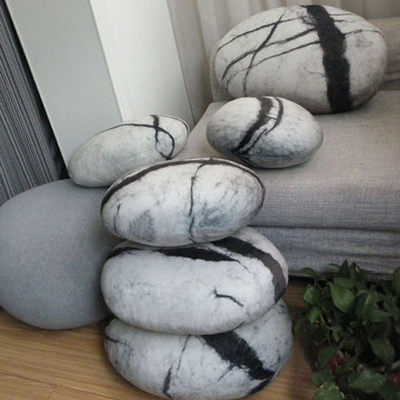 新款欧式鹅卵石多功能逼真石头抱枕家居布艺场景摆设礼物创意