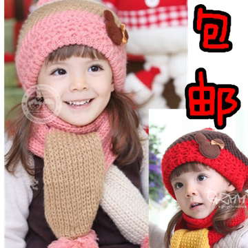 女童帽子围巾小女孩子保暖秋冬帽子韩版宝宝幼儿3岁儿童潮