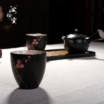 亚光陶瓷功夫日式茶具旅行装手绘描金高档包装