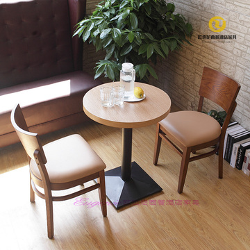批发 咖啡厅桌椅 奶茶店桌椅 实木西餐厅桌椅组合 简约茶餐厅桌椅