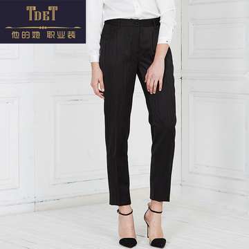 TDET女士西裤正装裤2016春季新款修身显瘦气质工作服职业套装裤