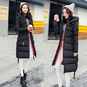 2015韩版时尚棉衣过膝超长款保暖冬装显瘦修身棉袄外套大衣女潮