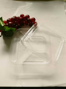 新款长方形包邮水果盒 透明塑料果蔬盒三分格 400g装一斤100切盒