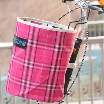 自行车前车筐车篮 帆布可折叠 超大号宠物单车框宠物货物菜筐包邮
