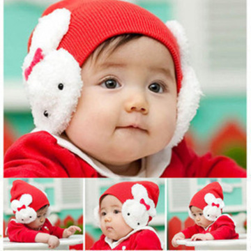 加厚韩版儿童帽子 双耳大兔子帽子 决不掉毛儿童帽 保暖婴儿帽子