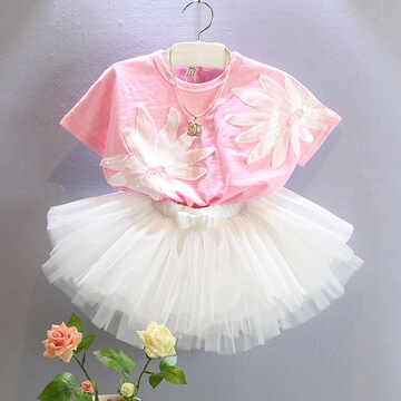 童装2015新款日韩中小童女童洋气亮片甜美随性T恤时尚公主上衣