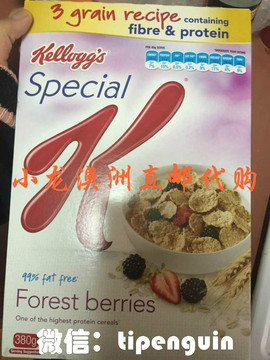 澳洲代购Kellogg's家乐氏儿童即食麦片多种口味低脂免煮早餐380g